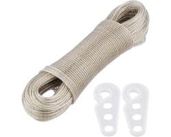 Stalen Waslijn - Kleding Draad - Buiten Wassen - Extra Sterke Kern - 50 Meter - Grijs
