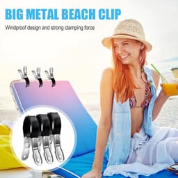 handdoekklemmen voor strandligstoelen, 6 stuks grote wasknijpers, handdoekklemmen, metalen klemmen voor wasgoed, strandhanddoek en dikke kleding — thumbnail 5