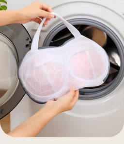 Waszakken – Set van 2 – 32,5 x 21 cm – Waszak voor lingerie – Mesh zak voor bh's – Beschermende waszakken – Vormbehoudend – Praktisch & duurzaam – Geschikt voor studentenkamers, reizen, cruises, slaapkamers, enz. — thumbnail 3