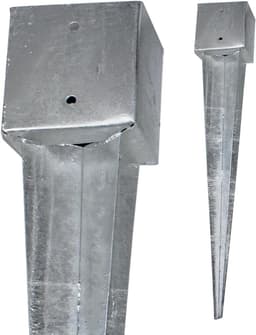 Vierkant Grondanker - Inslaghuls Staal - Stevig Fundament - Thermisch Verzinkt - 750 of 900 mm - Zilverkleurig — thumbnail 1