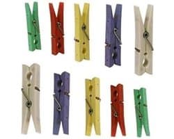 Wasknijpers - Kledinghaken - Kleding Drogen - Hout Kunststof - 15 x 5 x 225 cm - Niet gespecificeerd