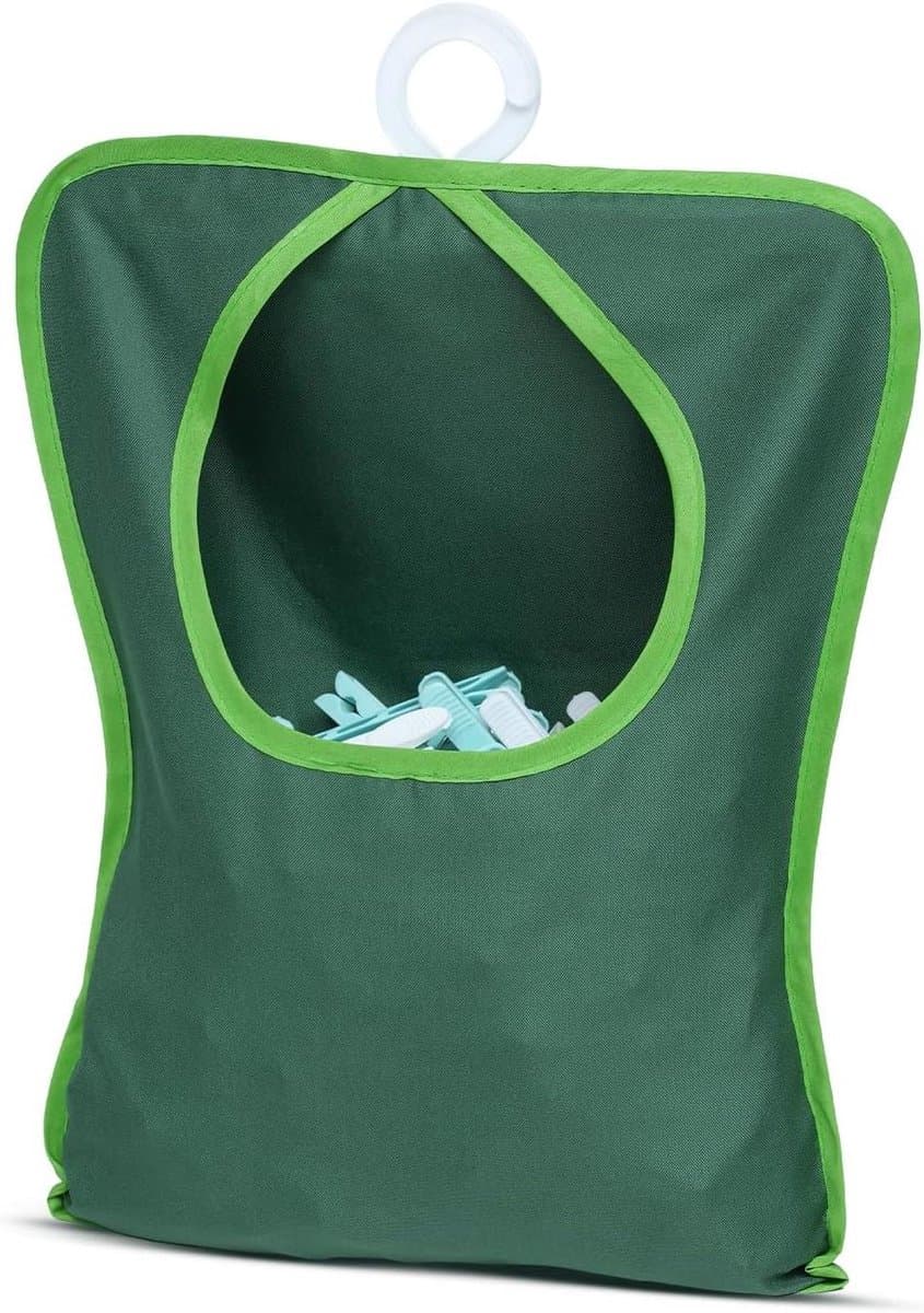 Wasknijper Tas - Haringen Houder - Wasknijpers Opbergen - Dubbel Gestikt Katoen - 39 x 29 cm - Groen — afbeelding 1