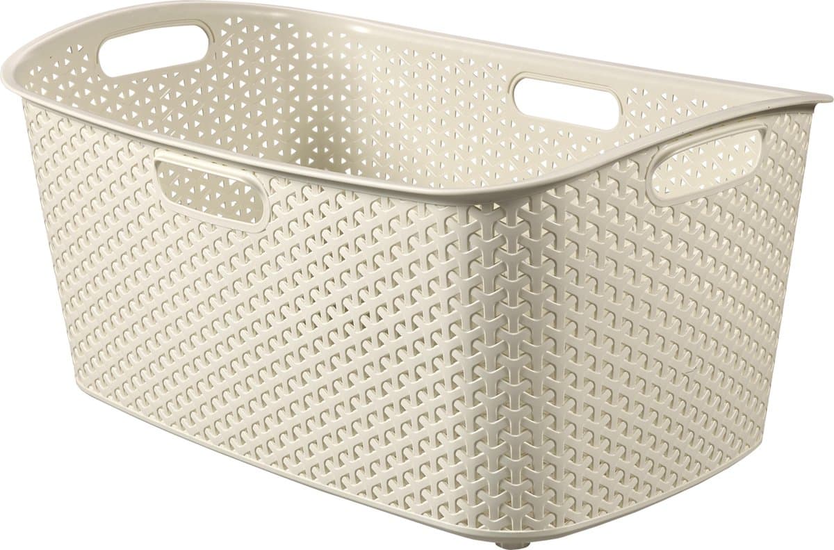 Curver My Style - Wasmand - 47L - Rattan Look - Ergonomische Handgrepen - Off-White — afbeelding 1