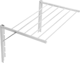 Droogrek - Opklapbare badkamerdroger aan de muur gemonteerd - 90 cm wit — thumbnail 1