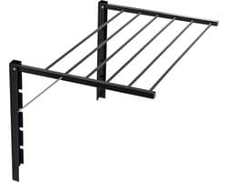 Droogrek - Droogrek - Opklapbare badkamerdroger aan de muur gemonteerd - 60 cm Zwart