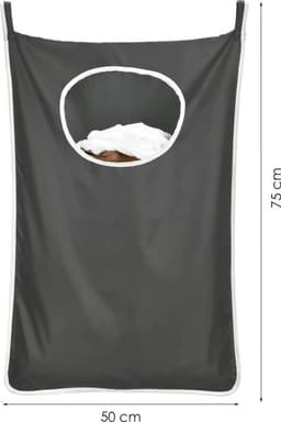 Wasmand Hangend - 2 Stuks - Zwart - 120 Liter - Hangende Opvouwbare Waszak — thumbnail 2