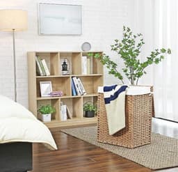 MIRA Home - Handgeweven wasmand - Wassorteerder - Verwijderbare voeringzak - Licht bruin - 68x52.6x7.2 — thumbnail 4