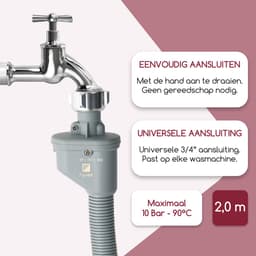 Fyveli - Wasmachine slang - 2 meter - 3/4" Universeel - Met Waterslot — thumbnail 2