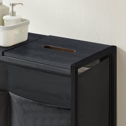 ACAZA Wasmand - Wasmand Met Deksel - 2 Vakken - 120 L - 73 x 33 x 71cm - Zwart — thumbnail 5