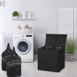 Wasmand met Deksel - Opbergmand -mand - Wasbox - Wassorteerder - Laundry Basket - Box - Opbergmand — thumbnail 2