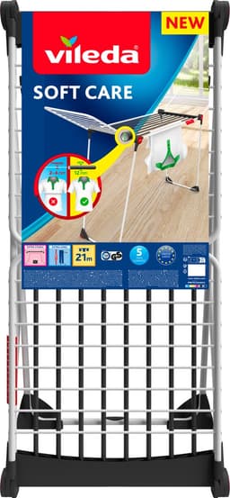 Vileda Soft Care Droogrek - Tafel Droogrek - 21 m drooglengte - Hoge vleugels - XXL waslijnen — thumbnail 2