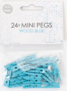 72x Mini Houten Knijpers Licht Blauw — thumbnail 2