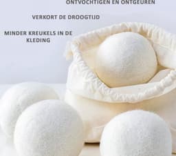 Drogerballen - Wasdrogerballen - Droogballen - Wasbol - 6 stuks - 100% biologisch afbreekbaar wol — thumbnail 2
