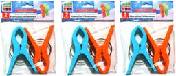 Jedermann Handdoekknijpers XL - 6x - blauw/geel - kunststof - 12 cm - wasknijpers — thumbnail 4