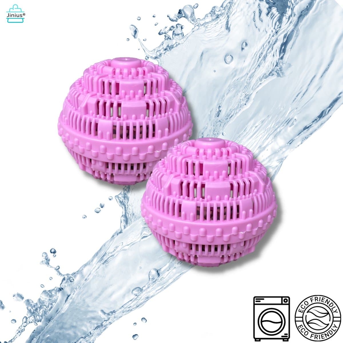 Ecologische Wasbol - Ecologische Wasbal - 2 stuks - Roze - Wasbal - Duurzaam - Wasmachine - Keramische Balletjes - Geen Wasmiddel — afbeelding 1