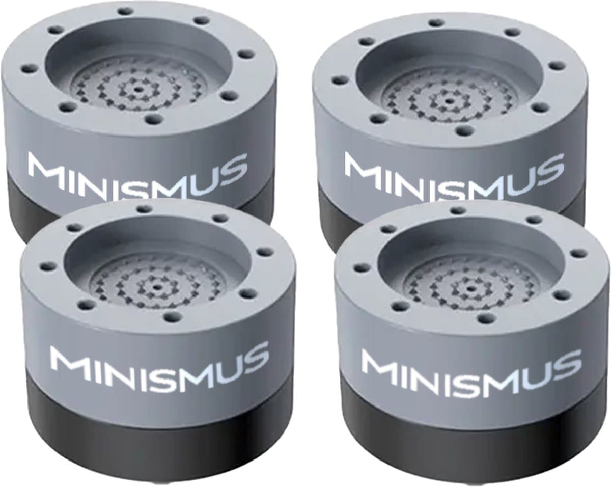 Minismus Wasmachine Verhoger Set van 4 stuks - Zwarte demper Pads - Antislipmatjes - 3,5 CM - Antislip Wasmachine Voeten - Trillingsdempers Wasmachine - Geluidsdemper Wasmachine - Anti Vibratie Wasmachine - Anti Vibratie Pads - Wasdroger Verhoger — afbeelding 1