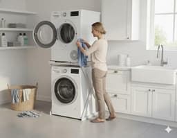 Wasmachine Kast - Wasmachine Verhoger- Metaal - Wit - Universeel Wasmachine en Droger Kast - Wasmachine Ombouw - Wasmachinerek - Wasmachine Sokkel- Robuust - Stabiel - Stevig - Anti Vibratie — thumbnail 5