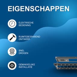 Elektrisch droogrek - Plafonddroogrek - Voor binnengebruik - Met afstandsbediening - Grijs — thumbnail 2