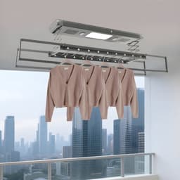 Elektrisch droogrek - Plafonddroogrek - Voor binnengebruik - Met afstandsbediening - Grijs — thumbnail 4