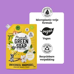 Marcel's Green Soap Universeel Wasmiddel Navulling - Vanille & Katoen - 4 x 1L - 92 wasbeurten — thumbnail 5