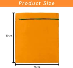 Waszakken voor huisdieren - Waszakken van twill polyester - Grote waszakken met rits - Voorkomt dat waszakken verstopt raken door dierenhaar - wasmachine, 70 x 80 cm，waszak voor huisdieren voor honden, katten en konijnen (oranje kleur)- L — thumbnail 5