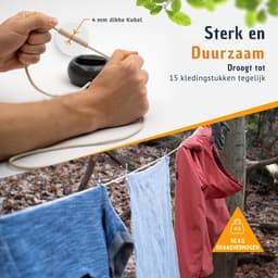 SNJY® Waslijn Uittrekbaar - Drooglijn Oprolbaar - Roldrooglijn - 10m — thumbnail 2