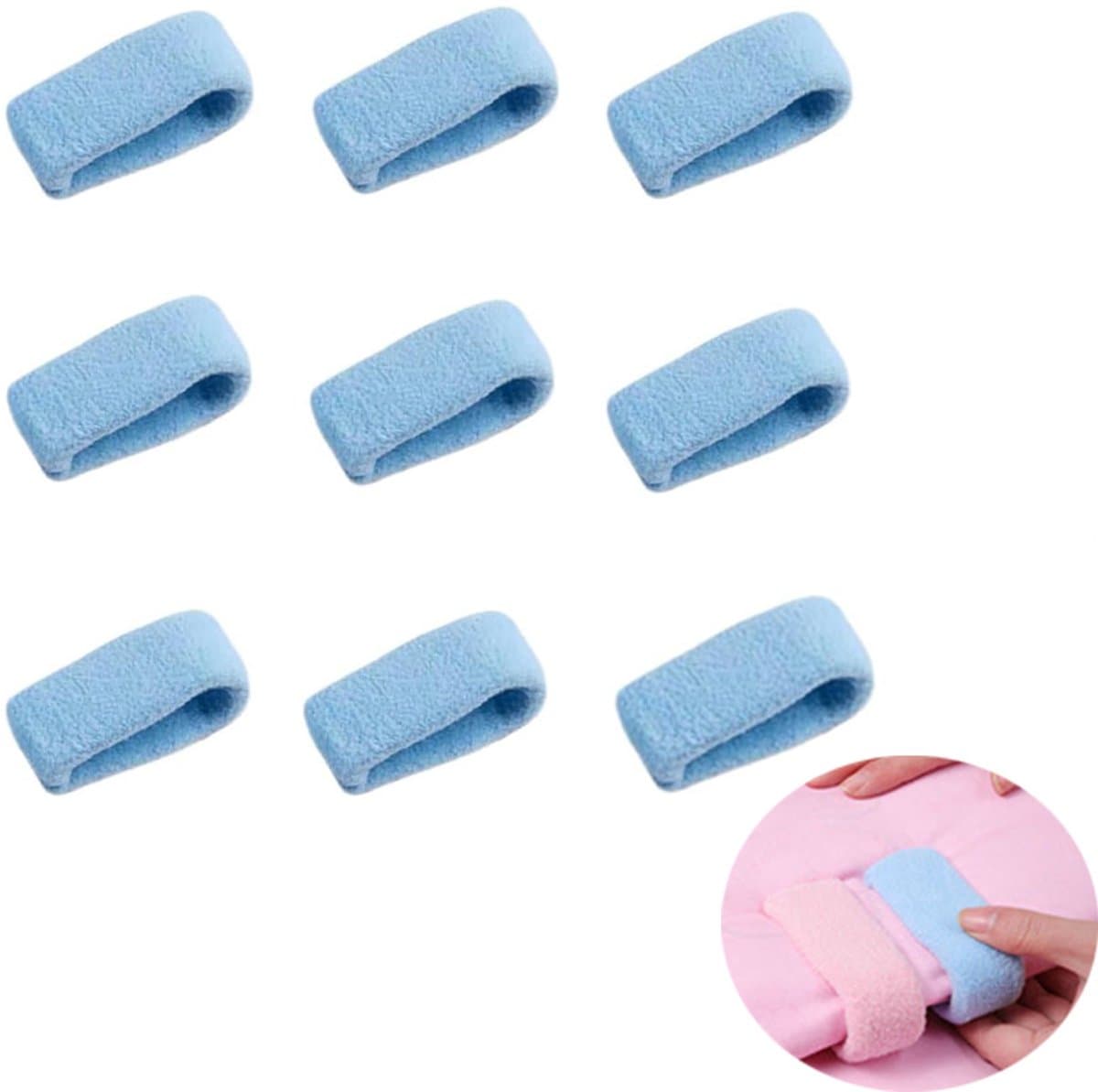 9 stuks Dekbedpinnen - Bed Sheet Holders - Quilt Clips - Dekbedovertrek Clips - Attachment Comforter - Quilt Fixing Clips - Om rommelige lakens te organiseren - Blauw — afbeelding 1