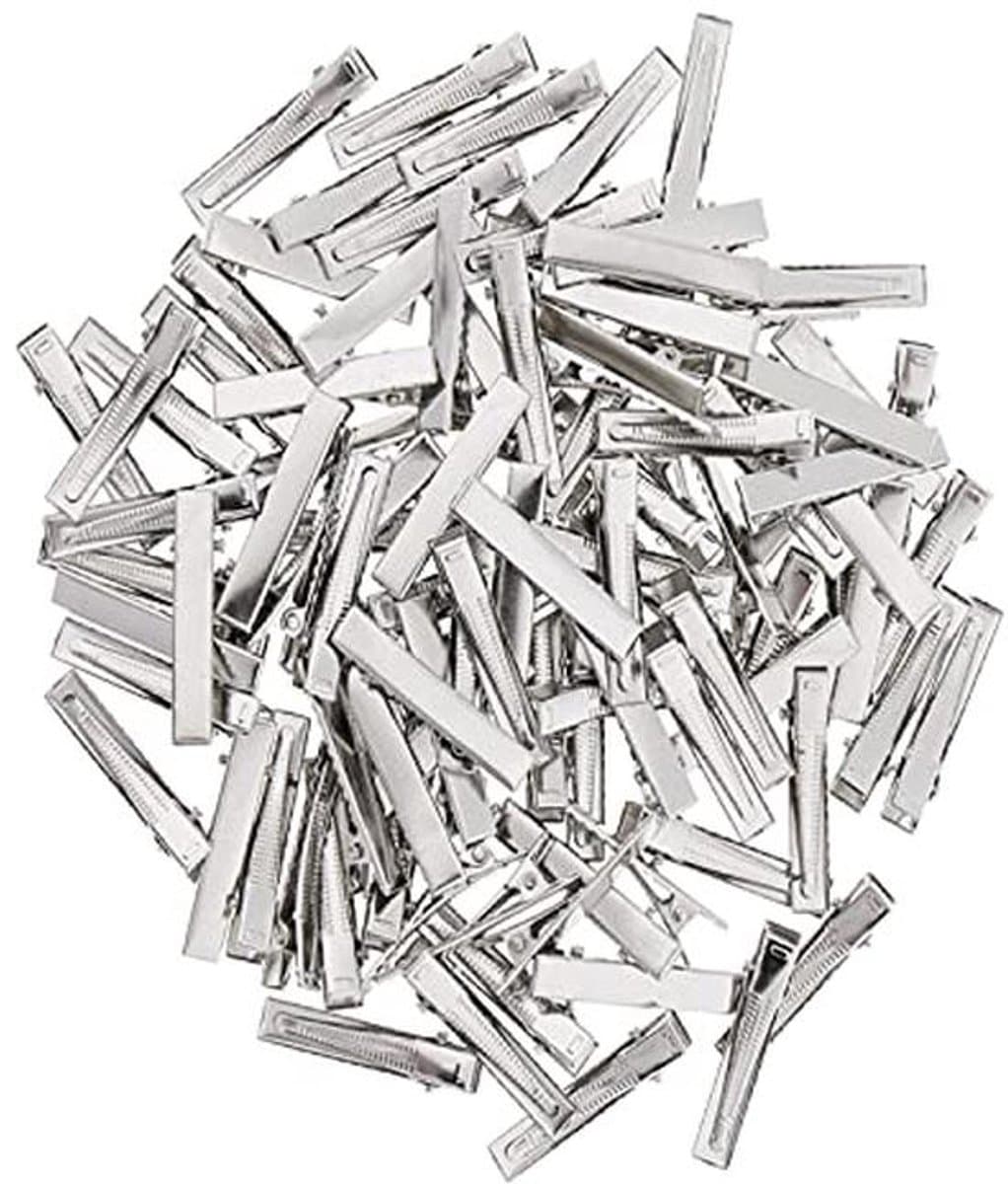 50 Stuks Zilveren Duckbill Haarspelden - Metalen Alligator Haarclips voor Thuis en Professioneel Gebruik — afbeelding 1