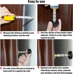 4-Pack Bedframe Anti-Shake Gereedschap - Verstelbare Stoppers voor Stabiele Bedden en Meubels — thumbnail 5