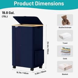 Grote Wasmand 75 Liter Donkerblauw — thumbnail 4