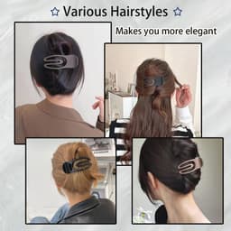 Franse Platte Haarspeldjes 4 stuks - Gebogen Klauw Clips voor Vrouwen - Sterke Hold en Geen Slip Grip - Haarklemmen voor Volume en Styling — thumbnail 3