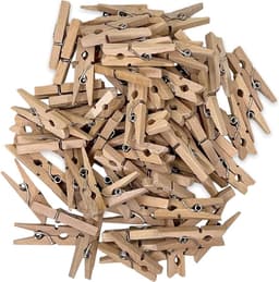 Houten Mini Wasknijpers 50 Stuks (50mm) - Decoratieve Klemmen voor Knutselen, Foto's en Cadeauverpakking — thumbnail 2