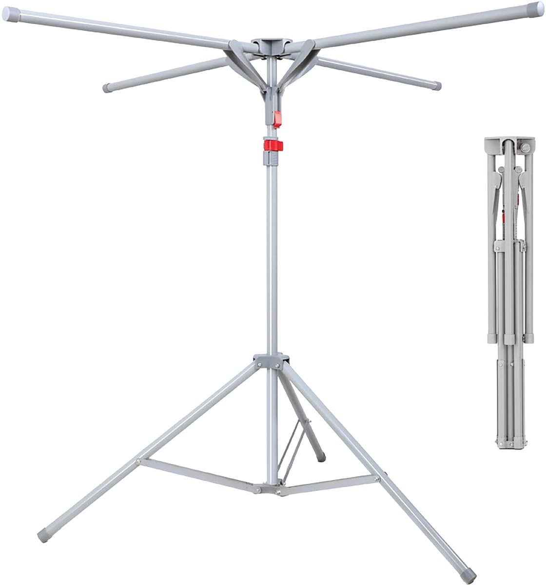 Droogmolen - 100-180xØ125 cm - grijs - hoogte verstelbaar — afbeelding 1