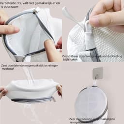 2-delige mesh-waszak voor schoenen - polyester - wasmachinebestendig - wit - 17*38 cm — thumbnail 2