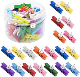 Kleurige Spelden met Houten Klemmen - 50 Stuks Klipjes voor Creatief Gebruik — thumbnail 1