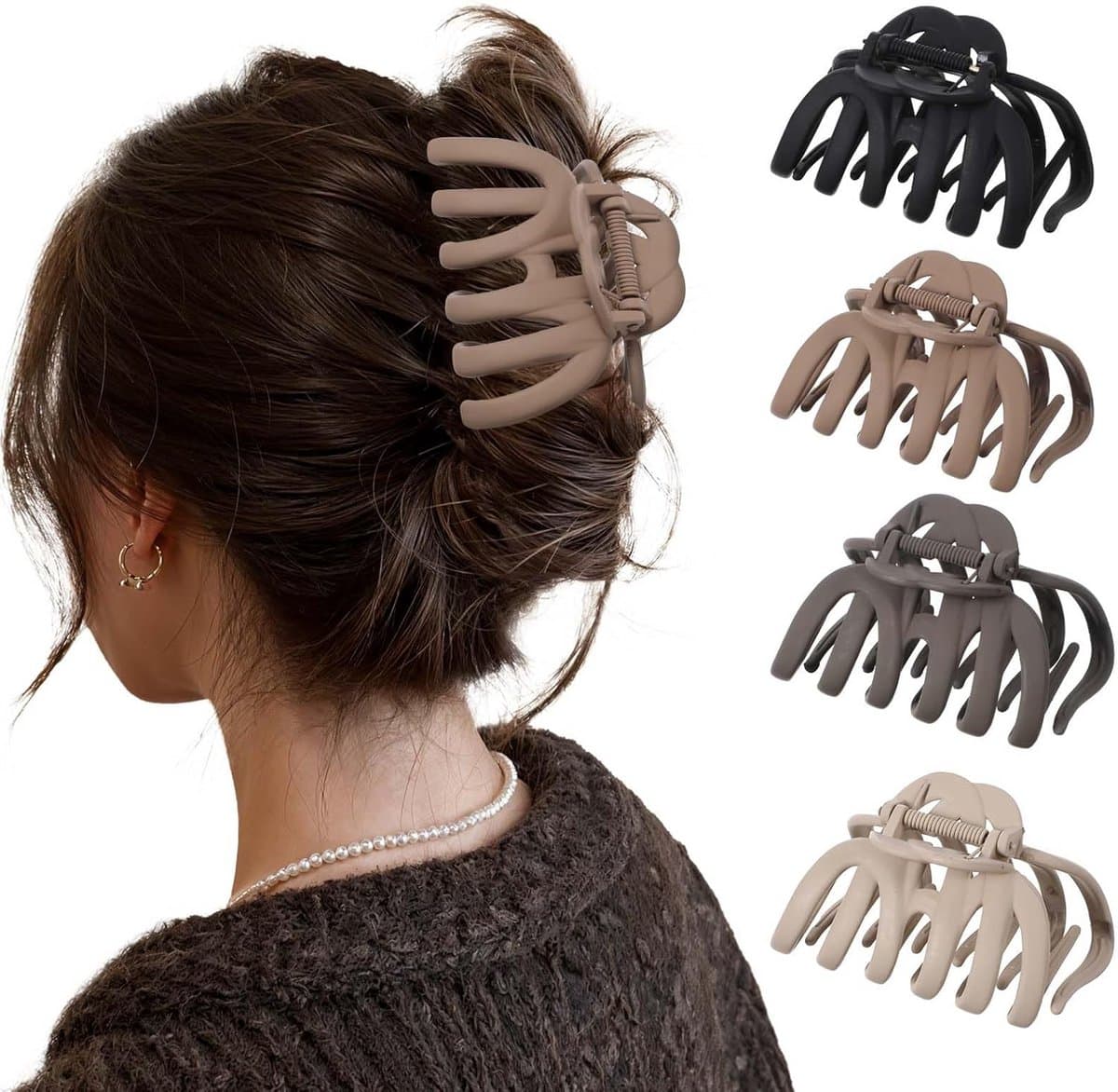 Set van 4 Grote Antislip Haarklemmen voor Dik Haar - Sterke Grip Haarspeld — afbeelding 1