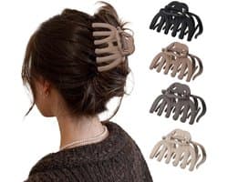 Set van 4 Grote Antislip Haarklemmen voor Dik Haar - Sterke Grip Haarspeld