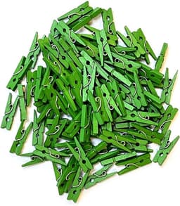Houten Mini Knijpers Groen 100 Stuks Ambachtelijk Gebruik — thumbnail 1