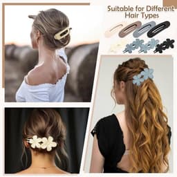 8 Platte Haarspelden met Sterke Grip - Antislip Klemmen voor Dik en Dun Haar — thumbnail 3