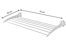 Opklapbaar Wasrek - Wanddroogrek - 70 cm - Wit - Inklapbaar - Roma — thumbnail 1