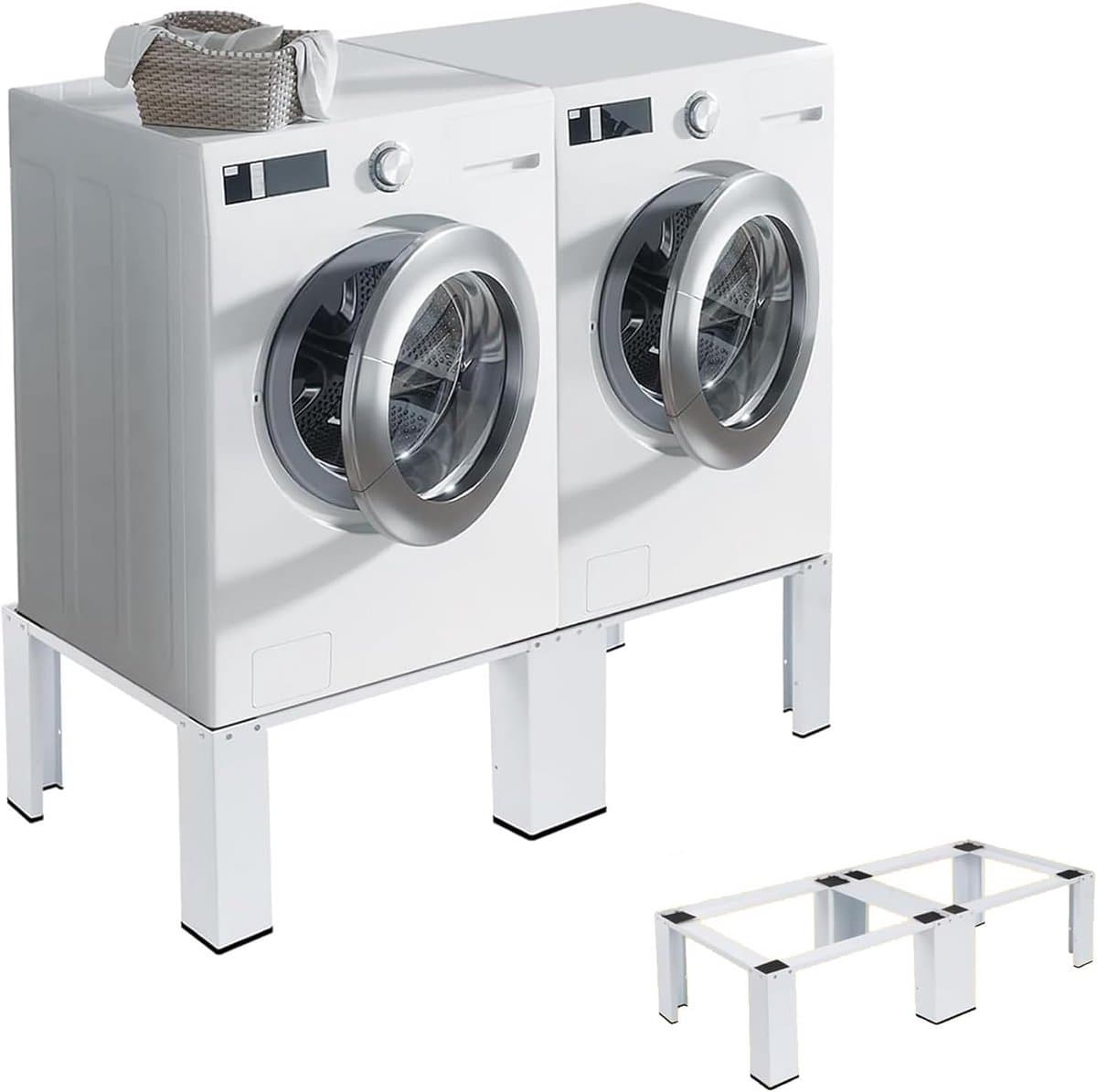 Verstelbaar en Stabiel Onderstel voor Wasmachine en Droger, Dubbele Verhoging onderbouw — afbeelding 1