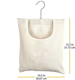 Opbergtas voor wasknijpers - 31.75*26.67 cm - Draagbare - Opbergtassen voor het organiseren - Stof- en vochtbestendige tassen - Opbergtas - Met haken - Beige - 300D Oxfordstof - Voor binnen en buiten - Hangend opbergtas — thumbnail 5