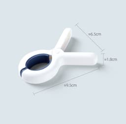 6-stuks strandlakenclip - Dekenclip -Winddichte clip - Droogclip -Sterke bijtkracht - Antislip - Beschadigt kleding niet - Winddicht - Geschikt voor knuffels, handdoeken, kleding, kamperen en reizen - Wit — thumbnail 2