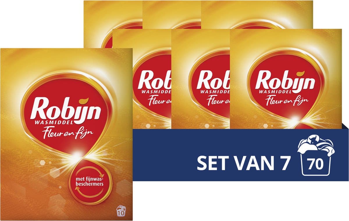 Robijn Specials Fleur & Fijn Waspoeder - 7 x 10 wasbeurten - Voordeelverpakking — afbeelding 1