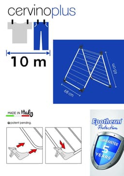 Tomado - Cervino Plus Droogrek voor in bad - 10 meter Drooglengte - Wasrek Inklapbaar - Zilvergrijs — thumbnail 2