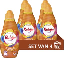 Robijn - Vloeibaar Wasmiddel - Klein & krachtig - Color - 4 flessen - 88 wasbeurten - Voordeelverpakking — thumbnail 1