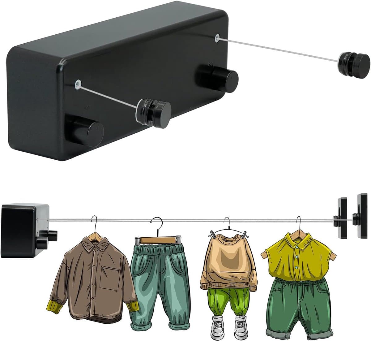 Waslijn uittrekbaar - 10 meter draagbare campingwaslijn - outdoor reizen/antislip waslijn voor kamperen/ wandelen/hotel/tuin/balkon - Roze — afbeelding 1