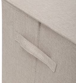 5Five Eureka sorteer wasmand - 2x - 74 liter - beige - 37 x 37 x 60 cm - MDF/Polyester stof - met afsluitklep — thumbnail 2