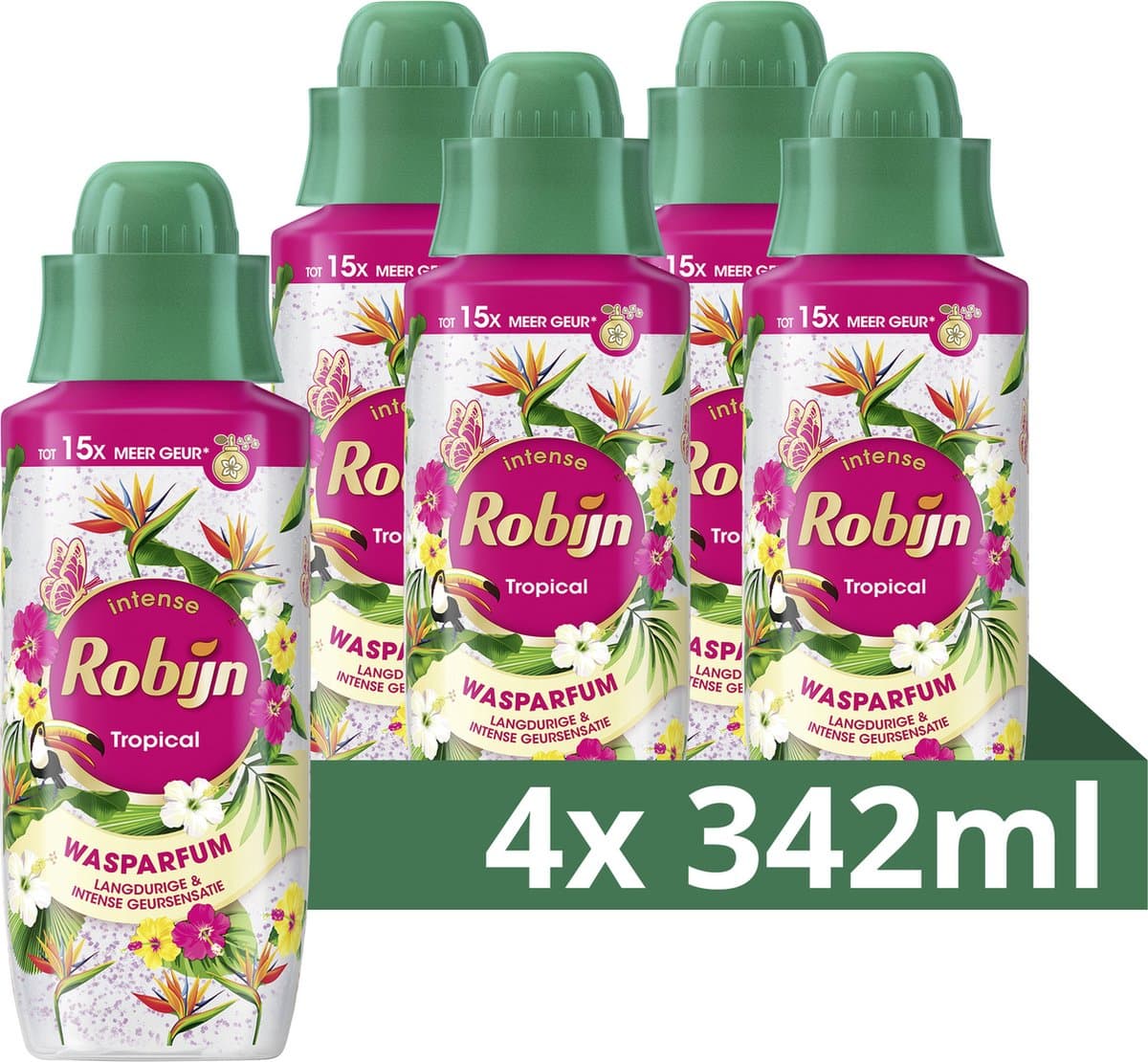 Robijn - Intense Wasparfum - Tropical -4 flessen x 342 ml — afbeelding 1