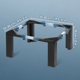 Wasmachine verhoger - Verstelbaar - Wasmachine opbouwmeubel - Roestvrij staal - Zwart + Zilver — thumbnail 4
